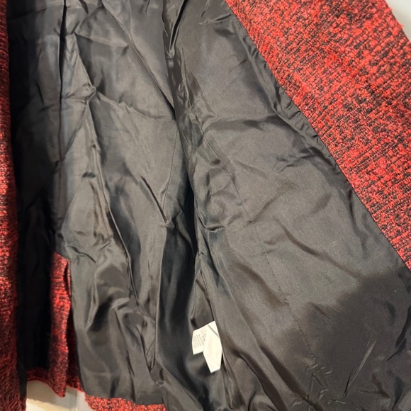 Lucky Brand red and black tweed moto jacket asymmetrical zip closure.‎ Size L - Picture 8 of 16